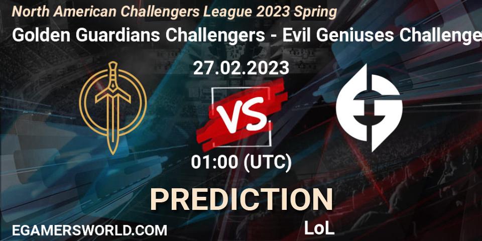 Golden Guardians Challengers - Evil Geniuses Challengers: ennuste. 27.02.23, LoL, NACL 2023 Spring - Group Stage