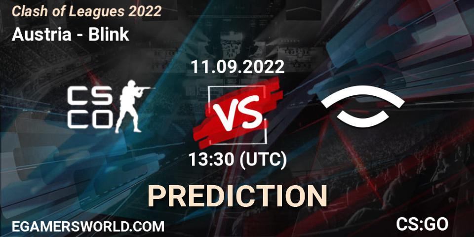 Austria - Blink: ennuste. 11.09.2022 at 13:30, Counter-Strike (CS2), Clash of Leagues 2022