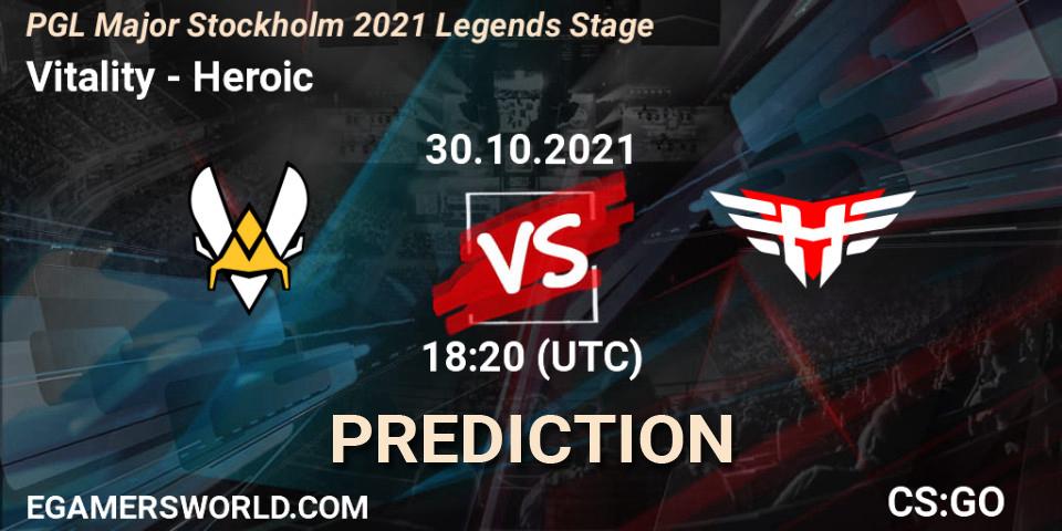 Vitality - Heroic: ennuste. 30.10.2021 at 18:15, Counter-Strike (CS2), PGL Major Stockholm 2021 Legends Stage