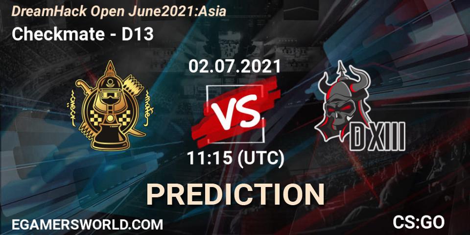 Checkmate - D13: ennuste. 02.07.2021 at 11:15, Counter-Strike (CS2), DreamHack Open June 2021: Asia