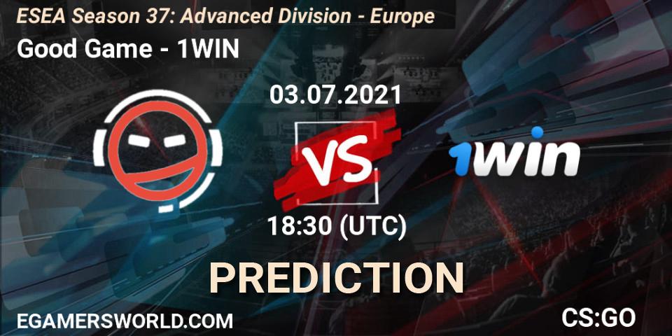 Good Game - 1WIN: ennuste. 02.07.2021 at 18:00, Counter-Strike (CS2), ESEA Season 37: Advanced Division - Europe