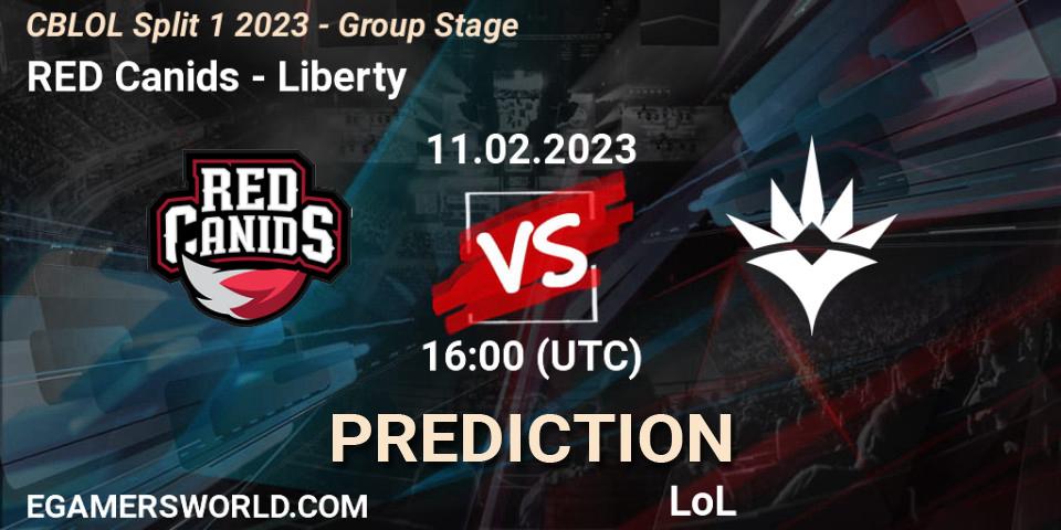 RED Canids - Liberty: ennuste. 11.02.2023 at 16:00, LoL, CBLOL Split 1 2023 - Group Stage