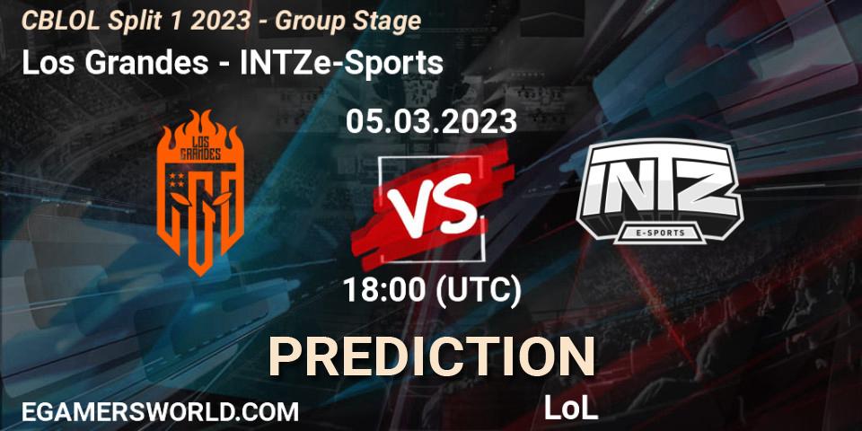 Los Grandes - INTZ e-Sports: ennuste. 05.03.2023 at 18:00, LoL, CBLOL Split 1 2023 - Group Stage