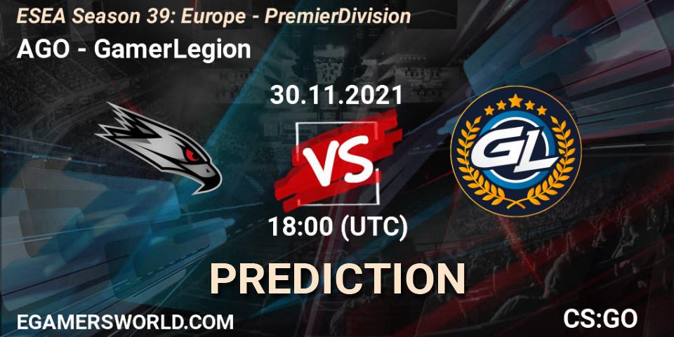 AGO - GamerLegion: ennuste. 06.12.21, CS2 (CS:GO), ESEA Season 39: Europe - Premier Division