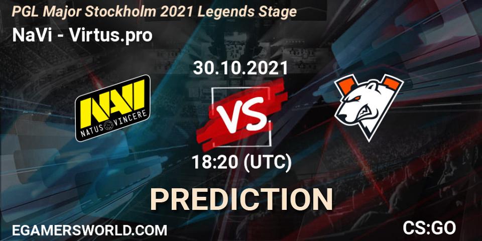 NaVi - Virtus.pro: ennuste. 30.10.2021 at 18:45, Counter-Strike (CS2), PGL Major Stockholm 2021 Legends Stage