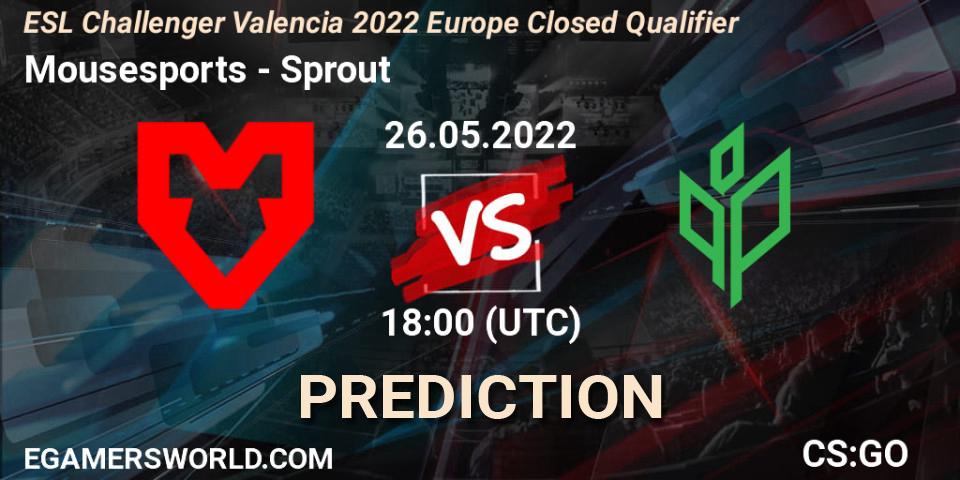 Mousesports - Sprout: ennuste. 26.05.2022 at 18:00, Counter-Strike (CS2), ESL Challenger Valencia 2022 Europe Closed Qualifier