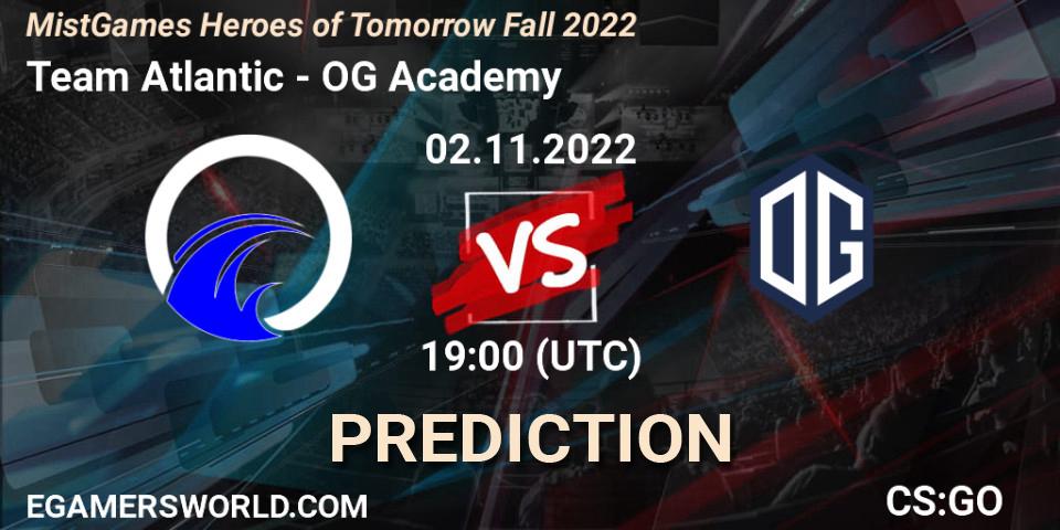 Team Atlantic - OG Academy: ennuste. 02.11.2022 at 19:00, Counter-Strike (CS2), MistGames Heroes of Tomorrow Fall 2022