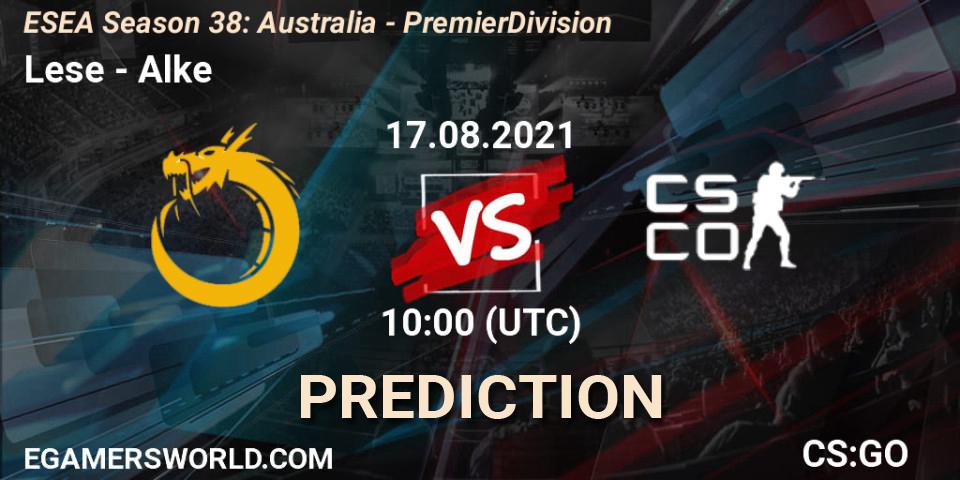 Lese - Alke: ennuste. 17.08.2021 at 10:00, Counter-Strike (CS2), ESEA Season 38: Australia - Premier Division