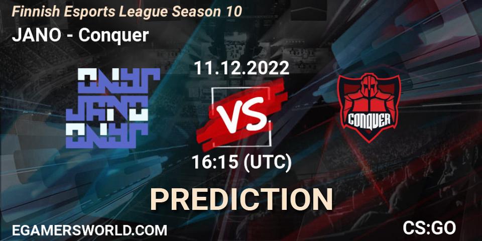 JANO - Conquer: ennuste. 11.12.22, CS2 (CS:GO), Finnish Esports League Season 10
