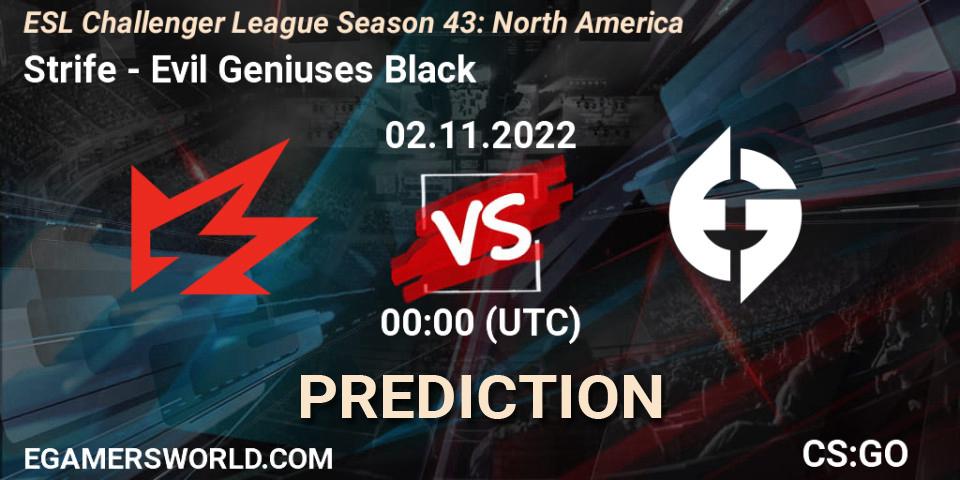 Strife - Evil Geniuses Black: ennuste. 06.12.22, CS2 (CS:GO), ESL Challenger League Season 43: North America