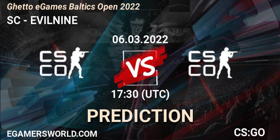 SC e-Sports - EVILNINE: ennuste. 06.03.2022 at 17:30, Counter-Strike (CS2), Ghetto eGames Baltics Open