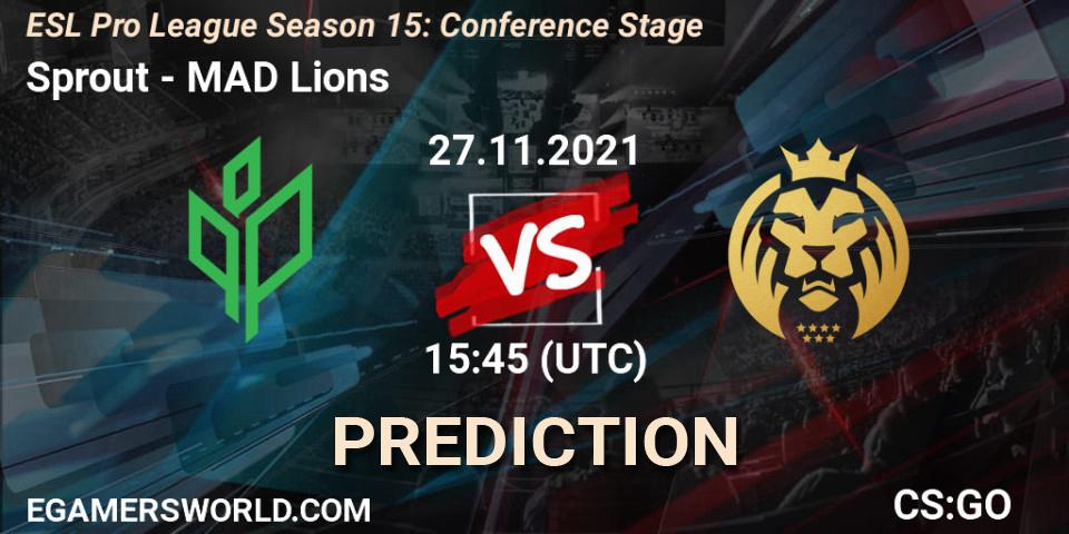 Sprout - MAD Lions: ennuste. 27.11.2021 at 15:45, Counter-Strike (CS2), ESL Pro League Season 15: Conference Stage