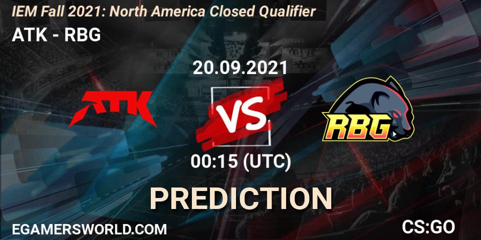 ATK - RBG: ennuste. 20.09.2021 at 00:15, Counter-Strike (CS2), IEM Fall 2021: North America Closed Qualifier