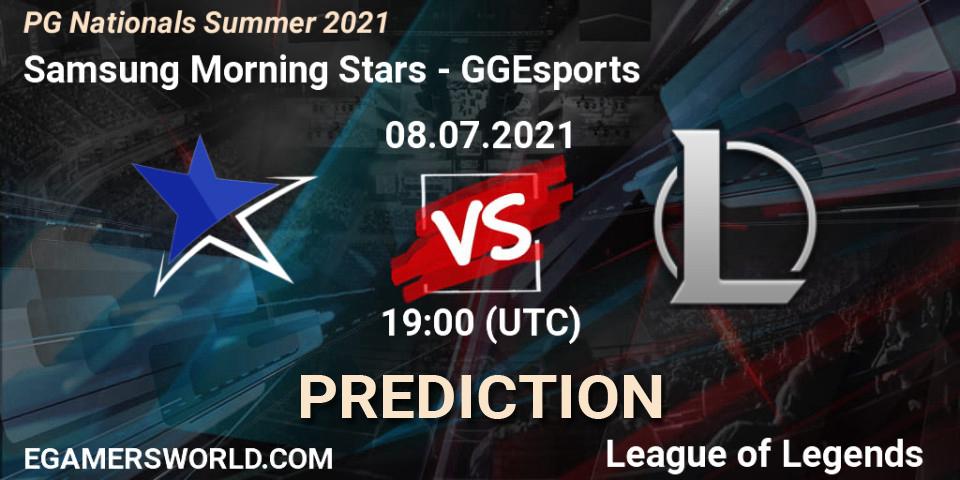 Samsung Morning Stars - GGEsports: ennuste. 08.07.2021 at 19:00, LoL, PG Nationals Summer 2021