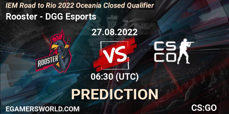 Rooster - DGG Esports: ennuste. 27.08.2022 at 06:30, Counter-Strike (CS2), IEM Road to Rio 2022 Oceania Closed Qualifier