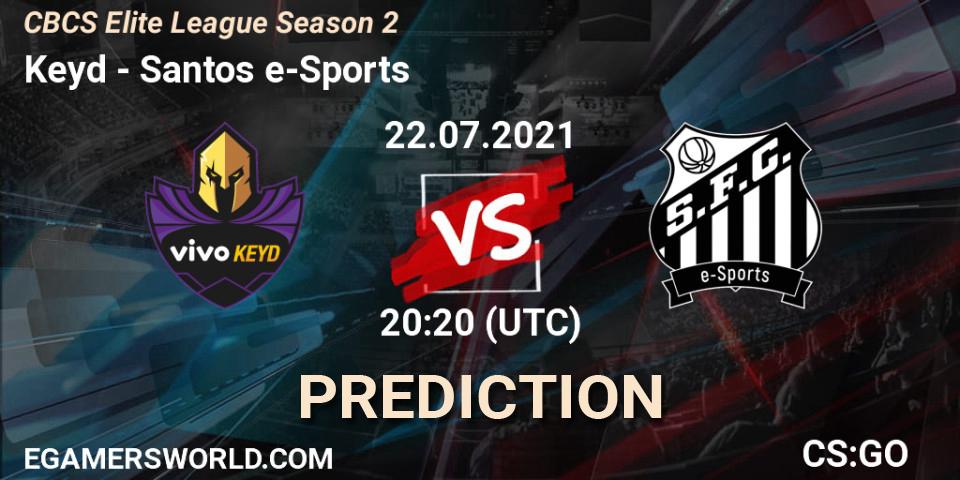 Keyd - Santos e-Sports: ennuste. 22.07.2021 at 20:20, Counter-Strike (CS2), CBCS Elite League Season 2