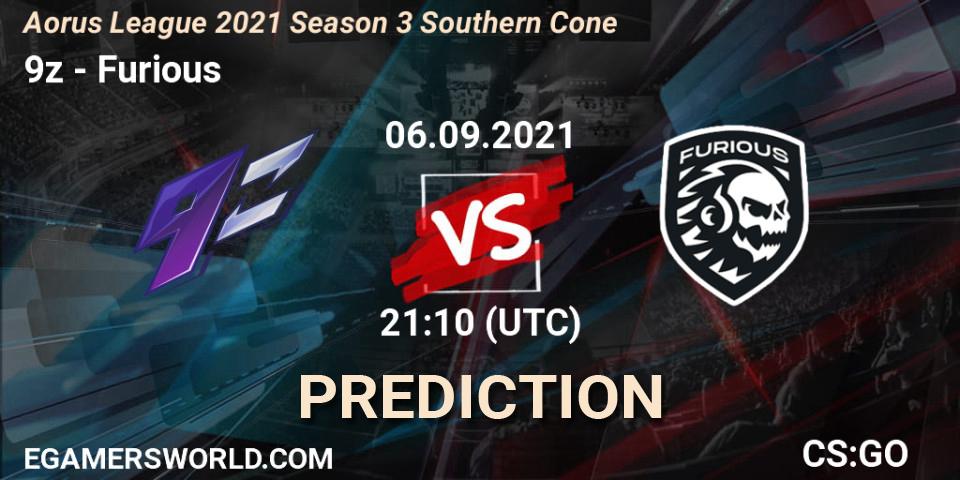 9z - Furious: ennuste. 06.09.2021 at 21:10, Counter-Strike (CS2), Aorus League 2021 Season 3 Southern Cone