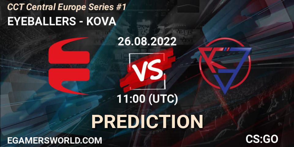 EYEBALLERS - KOVA: ennuste. 26.08.2022 at 11:00, Counter-Strike (CS2), CCT Central Europe Series #1