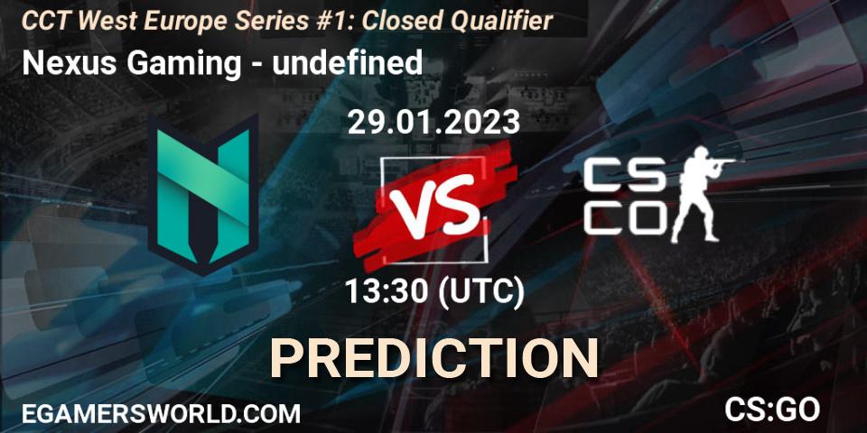 Nexus Gaming - undefined: ennuste. 29.01.2023 at 13:30, Counter-Strike (CS2), CCT West Europe Series #1: Closed Qualifier