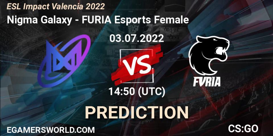 Galaxy Racer Female - FURIA Esports Female: ennuste. 03.07.2022 at 14:50, Counter-Strike (CS2), ESL Impact Valencia 2022
