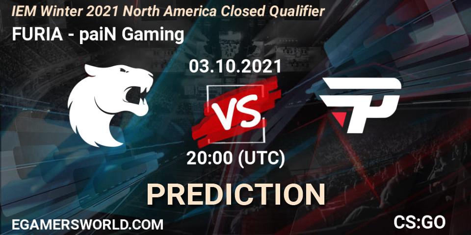 FURIA - paiN Gaming: ennuste. 03.10.2021 at 20:00, Counter-Strike (CS2), IEM Winter 2021 North America Closed Qualifier