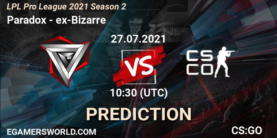 Paradox - Ground Zero: ennuste. 27.07.2021 at 11:00, Counter-Strike (CS2), LPL Pro League 2021 Season 2