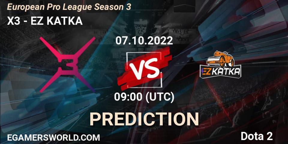 X3 - Monaspa: ennuste. 07.10.2022 at 09:03, Dota 2, European Pro League Season 3 