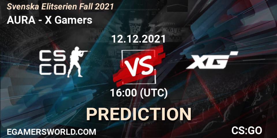 AURA - X Gamers: ennuste. 12.12.21, CS2 (CS:GO), Svenska Elitserien Fall 2021