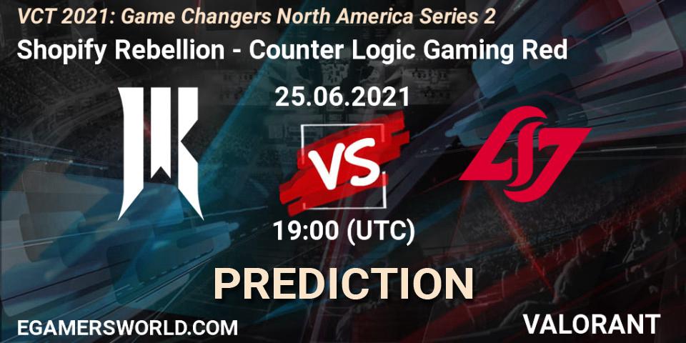 Shopify Rebellion - Counter Logic Gaming Red: ennuste. 25.06.2021 at 19:00, VALORANT, VCT 2021: Game Changers North America Series 2