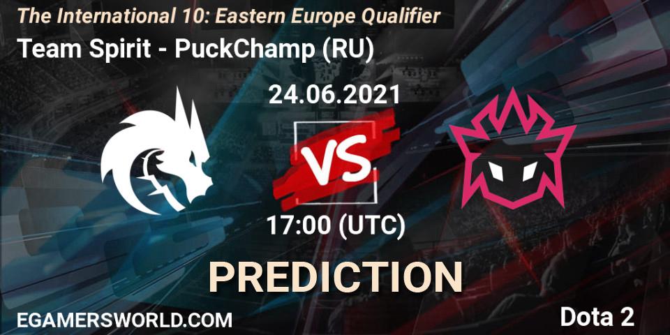Team Spirit - PuckChamp (RU): ennuste. 24.06.2021 at 18:05, Dota 2, The International 10: Eastern Europe Qualifier