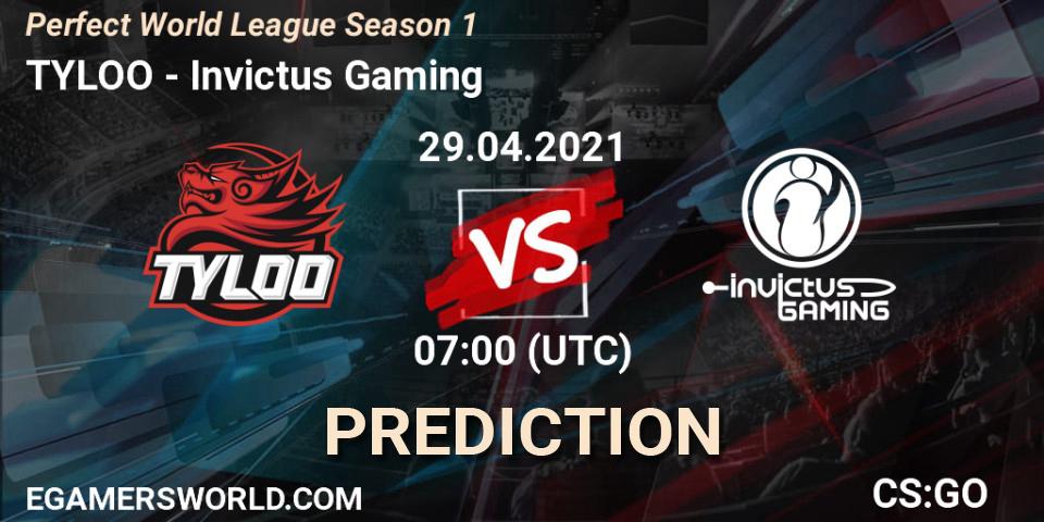 TYLOO - Invictus Gaming: ennuste. 29.04.2021 at 07:00, Counter-Strike (CS2), Perfect World League Season 1