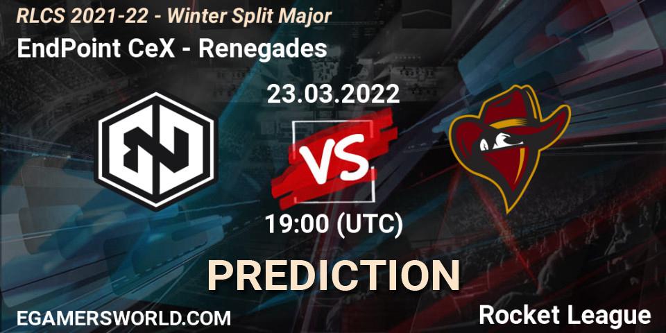 EndPoint CeX - Renegades: ennuste. 23.03.2022 at 19:00, Rocket League, RLCS 2021-22 - Winter Split Major