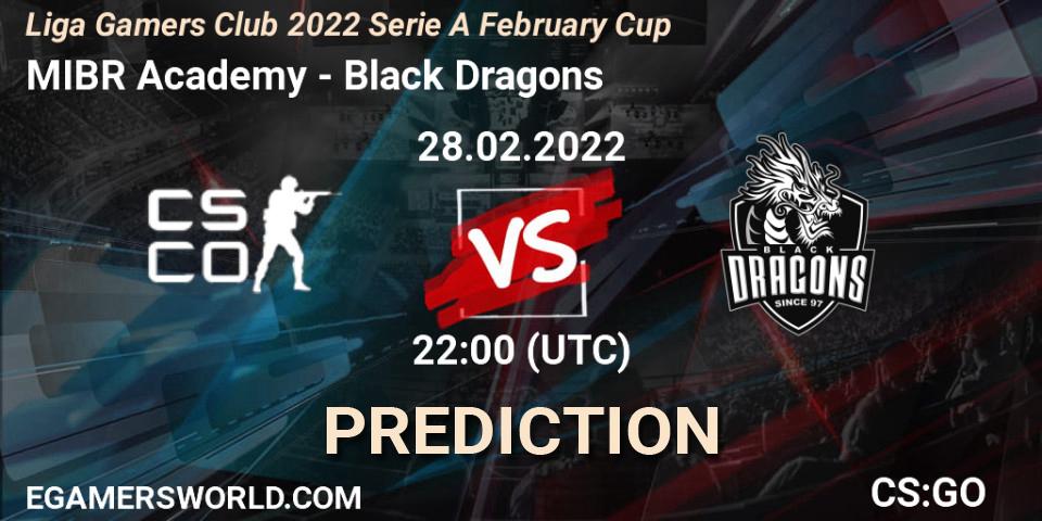 MIBR Academy - Black Dragons: ennuste. 28.02.2022 at 22:00, Counter-Strike (CS2), Liga Gamers Club 2022 Serie A February Cup