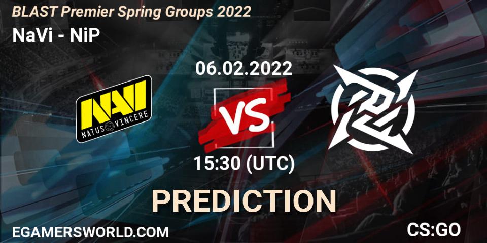 NaVi - NiP: ennuste. 06.02.2022 at 14:20, Counter-Strike (CS2), BLAST Premier Spring Groups 2022