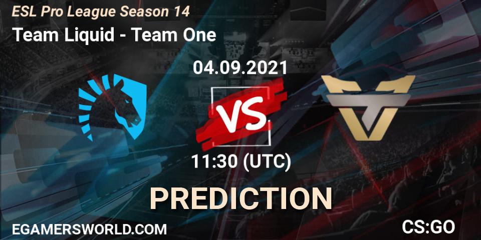 Team Liquid - Team One: ennuste. 04.09.2021 at 11:30, Counter-Strike (CS2), ESL Pro League Season 14