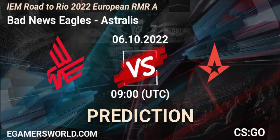 Bad News Eagles - Astralis: ennuste. 06.10.22, CS2 (CS:GO), IEM Road to Rio 2022 European RMR A