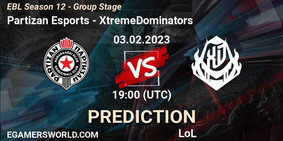 Partizan Esports - XtremeDominators: ennuste. 03.02.23, LoL, EBL Season 12 - Group Stage