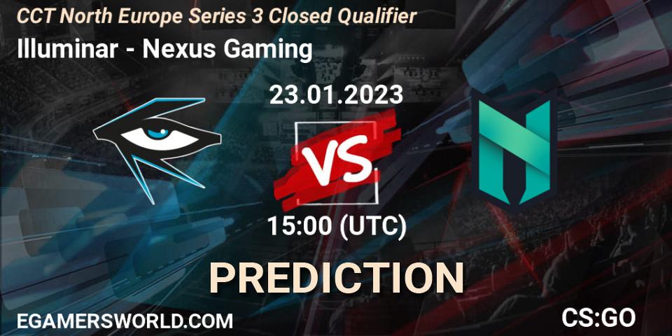 Illuminar - Nexus Gaming: ennuste. 23.01.2023 at 15:00, Counter-Strike (CS2), CCT North Europe Series 3 Closed Qualifier