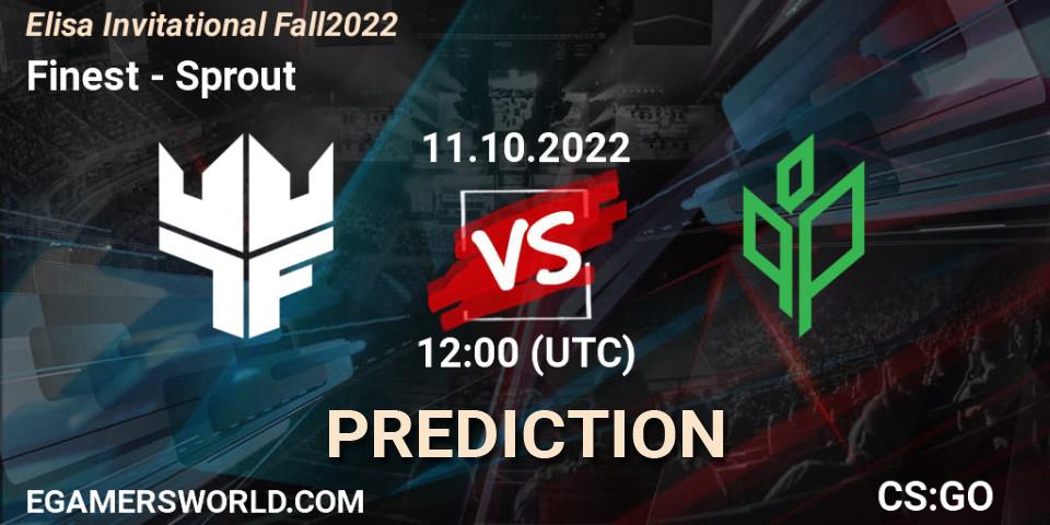 Finest - Sprout: ennuste. 11.10.2022 at 12:20, Counter-Strike (CS2), Elisa Invitational Fall 2022