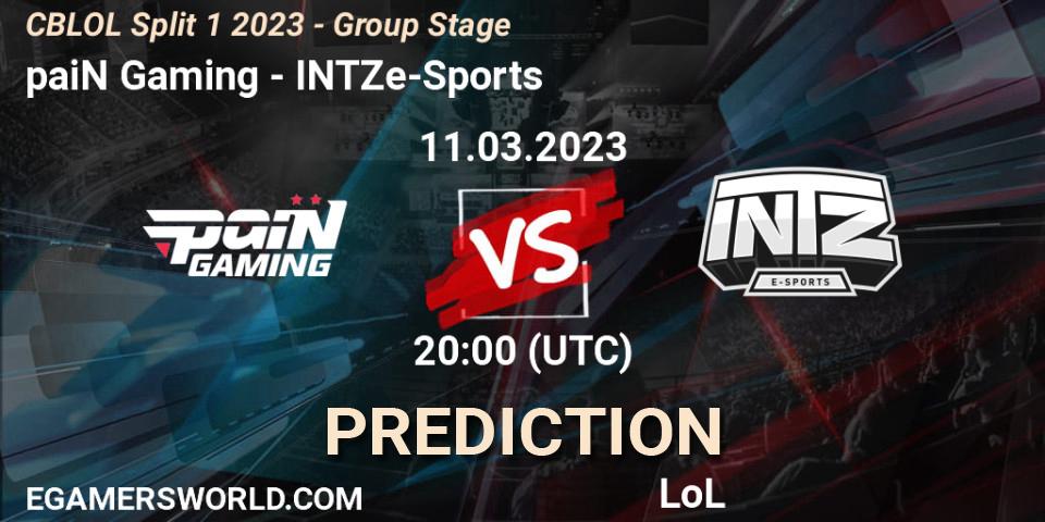 paiN Gaming - INTZ e-Sports: ennuste. 11.03.2023 at 20:10, LoL, CBLOL Split 1 2023 - Group Stage
