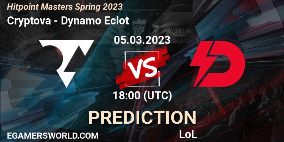 Cryptova - Dynamo Eclot: ennuste. 07.02.23, LoL, Hitpoint Masters Spring 2023