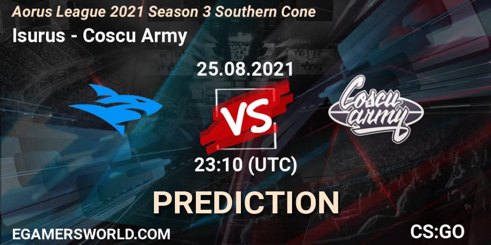 Isurus - Coscu Army: ennuste. 25.08.2021 at 23:00, Counter-Strike (CS2), Aorus League 2021 Season 3 Southern Cone