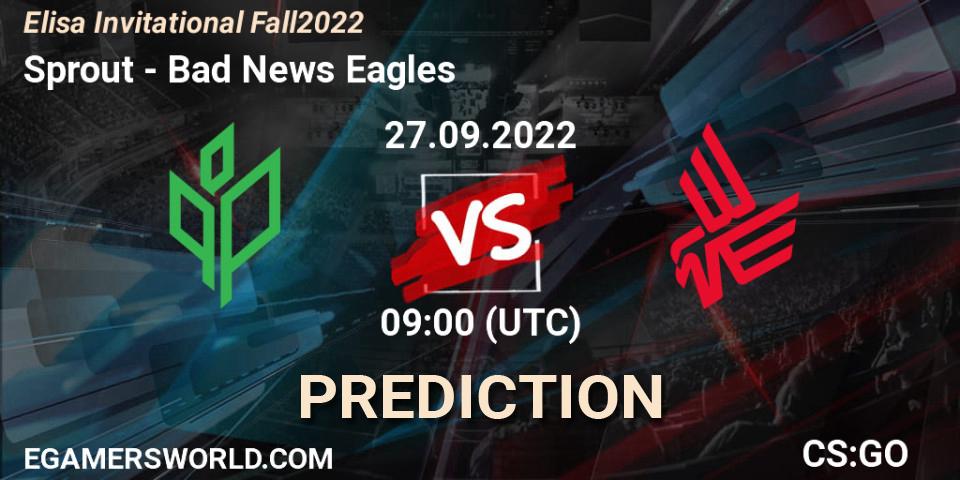 Sprout - Bad News Eagles: ennuste. 27.09.2022 at 09:00, Counter-Strike (CS2), Elisa Invitational Fall 2022