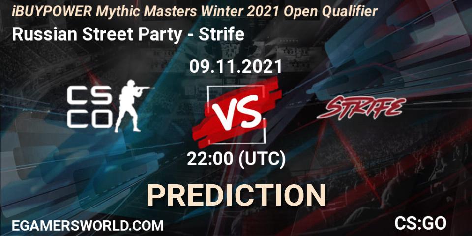 Russian Street Party - Strife: ennuste. 09.11.2021 at 22:00, Counter-Strike (CS2), iBUYPOWER Mythic Masters Winter 2021 Open Qualifier