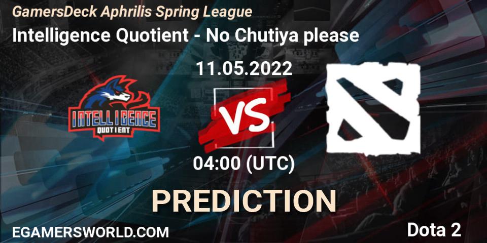 Intelligence Quotient - No Chutiya please: ennuste. 11.05.2022 at 04:16, Dota 2, GamersDeck Aphrilis Spring League