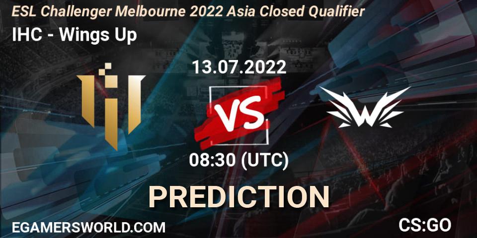 IHC - Wings Up: ennuste. 13.07.2022 at 08:30, Counter-Strike (CS2), ESL Challenger Melbourne 2022 Asia Closed Qualifier
