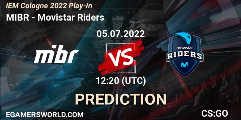MIBR - Movistar Riders: ennuste. 05.07.2022 at 11:55, Counter-Strike (CS2), IEM Cologne 2022 Play-In