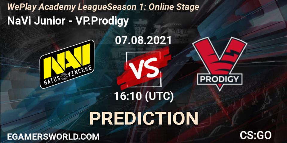 NaVi Junior - VP.Prodigy: ennuste. 07.08.2021 at 16:10, Counter-Strike (CS2), WePlay Academy League Season 1: Online Stage