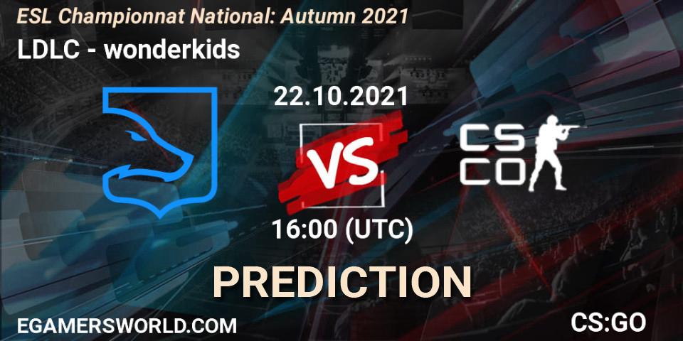 LDLC - wonderkids: ennuste. 22.10.2021 at 17:00, Counter-Strike (CS2), ESL Championnat National: Autumn 2021