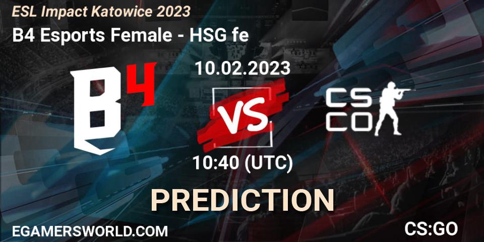 B4 Esports Female - HSG: ennuste. 10.02.23, CS2 (CS:GO), ESL Impact Katowice 2023